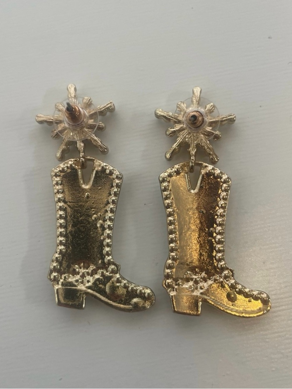 Cowboy boot earrings - Picture 2 of 2